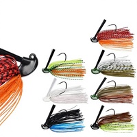 Ruidao Cross-border pour appât vivant pour achigan d'eau douce 7g 10g 14g, Jig anti-herbe avec tête en gel de silicone barbelée, 30 hameçons