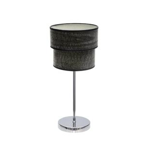 Lampada da Tavolo Doppia 1xE14 Cromo/Legno Nero 44x18x18 cm - Illuminazione Decorativa e Funzionale per Casa o Ufficio. - Product Image 1