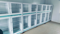 Cage d'isolement à 3 niveaux en métal galvanisé avec plateau sanitaire pour animaux de compagnie (chats, chiens, lapins) – Idéale pour hôtels pour animaux, cliniques vétérinaires et salons de toilettage