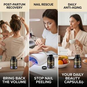 Pil <span class=keywords><strong>Biotin</strong></span> Keratin Kolagen OEM untuk Pertumbuhan Rambut Cepat & Kuku Kuat Suplemen Kecantikan Organik Vitamin Kulit Bercahaya Grosir - Product Image 3