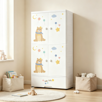 Armoire de rangement pour vêtements d'enfants en gros, avec compartiments et roulettes, pour chambre à coucher