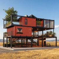 Maison mobile de luxe en structure acier, villa de vacances en conteneur à 3 étages, hôtel directement du fabricant
