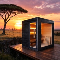Ruang Sauna Luar Ruangan Langsung dari Pabrik, Kabin Sauna Uap Basah Kayu Cedar Merah Hemlock untuk Spa Taman Belakang Rumah