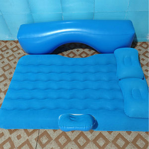Colchón inflable para coche, material flocado, para sedanes y SUV, para descansar en el coche, color azul, capacidad de carga de 1000 kg - Product Image 1