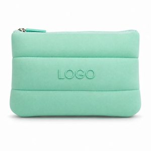 Promotional Neoprene Cosmetic <b>Bag</b> Custom 3D Silicone Logo Soft Zipper Pouch for Makeup Skincare Toiletries and Travel - Product Image 3