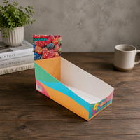 Boîte de présentation en carton pour comptoir de supermarché, boîte de présentation en carton à déchirure facile, boîte de présentation en carton pour collations, chewing-gum, chocolat