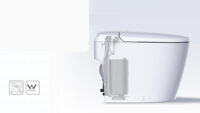 Toilette sans eau en céramique à poser au sol, sans électricité, avec télécommande, double chasse, siège chauffant et chasse par gravité