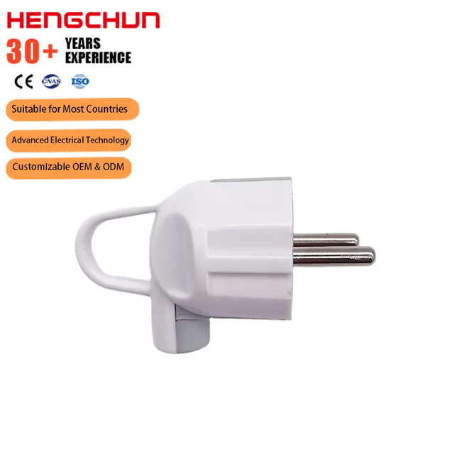EU Standard 2 Pin 220V 10A 16A White Grounded Power Plug With Handle Ring for Home Electric Appliance Electrical Supplies