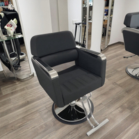 Fauteuil de Barbier Professionnel SULIN en Cuir PU Ergonomique au Design Moderne, Rotation à 360 Degrés, Pompe Hydraulique, Hauteur Réglable