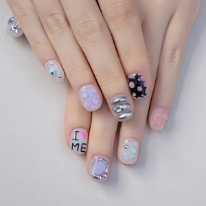 Nuevo contenido personalizado Diseño único Acrílico Cubierta completa Corto Artificial 3D Press-On Nails Faux Ongles Finger Regalo al por mayor - Product Image 5