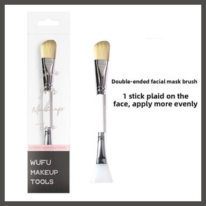 Double-Headed Soft <b>Silicone</b> Gel Face Mask Brush Mud Application Cleaning Skincare Tool <b>Stick</b> - Product Image 1