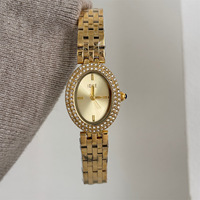 Montre à quartz vintage IEKE, best-seller transfrontalier, montre de luxe tendance ovale sertie de diamants pour femmes avec bracelet en acier fin