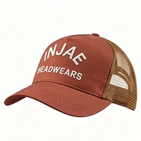Gorra trucker estructurada al por mayor con logo bordado 3D personalizado, malla frontal y parte trasera ajustable con cierre a presión para exteriores
