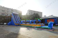 Toboggans aquatiques gonflables Hippo Séparation sèche et humide Toboggan aquatique gonflable pour piscine