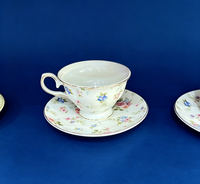 Ensemble tasse et soucoupe à café vintage britannique, tasse à thé de l'après-midi européenne, tasse à thé en céramique de luxe légère avec soucoupe