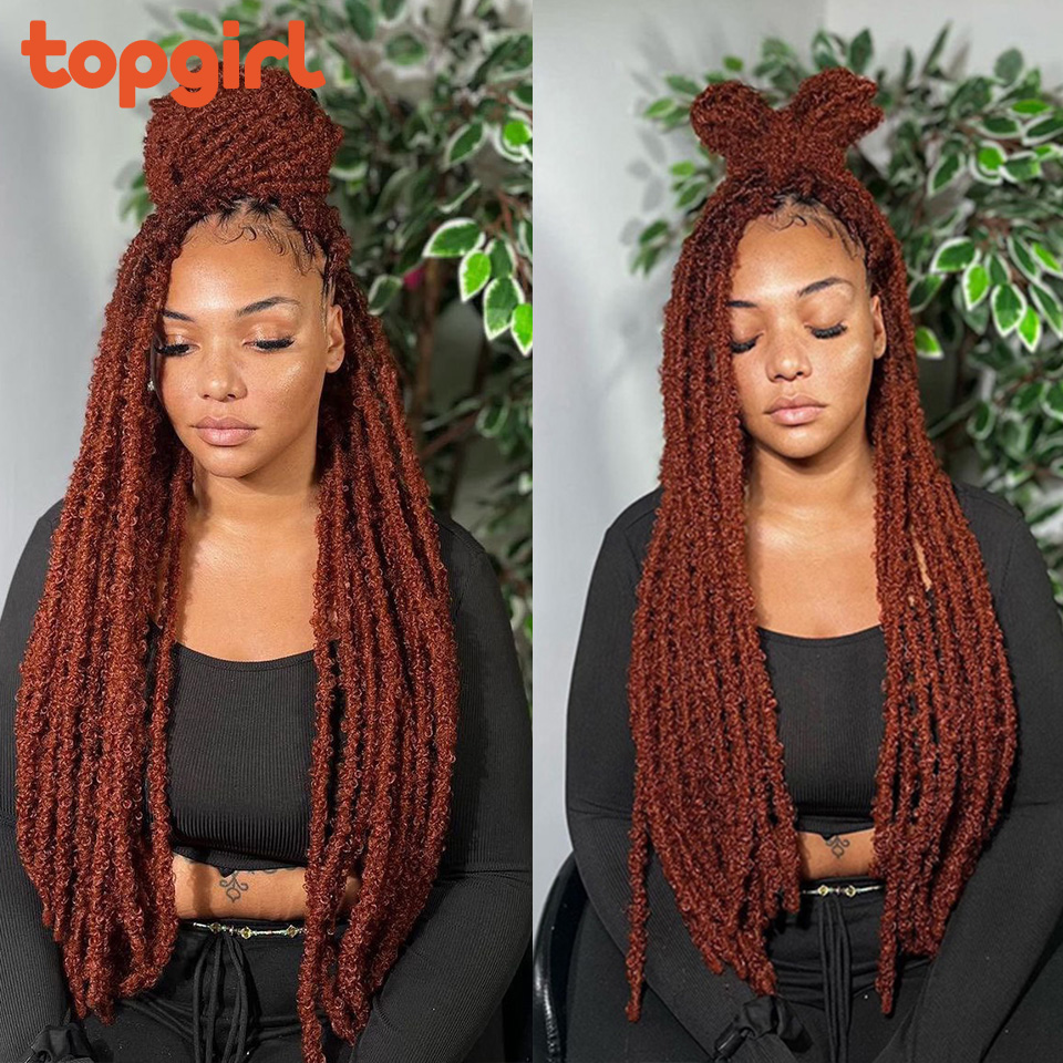 Ombre Natural Goddess Pre-Looped Faux Locs Crochet Braiding Hair for Woman Butterfly Locs Crochet Hair Extensions