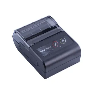 Neues Modell 58 mm kleiner tragbarer Drucker 2 Zoll Mini-Thermoabweisung Blauzähndrucker Unterstützung Barcode QR-Code