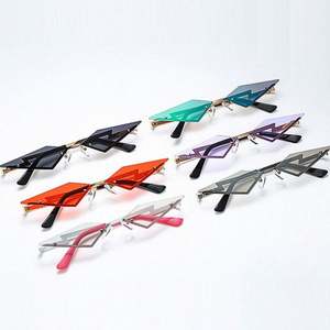 Nouveautés 2020, lunettes de soleil rétro tendance de haute qualité, monture irrégulière, petites lunettes de soleil sans monture, lunettes de soleil œil de chat UV400 - Product Image 6