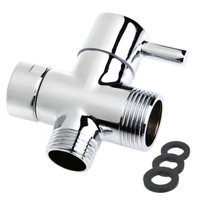 Válvula de Repuesto Plateada G1/2" Entrada Hembra X G1/2" Salida Macho para Adaptador en T de Brazo de Ducha, Válvula Desviadora de Cierre - Product Image 1
