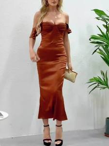 Abiti Estivi da <span class=keywords><strong>Donna</strong></span> con Spalle Scoperte, Lunghi, alla Moda, Avvolgenti, Sexy, Aderenti, Eleganti e Casual per la Notte - Product Image 2