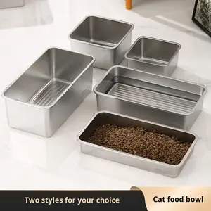 Mangkuk Makanan Anjing Kucing Stainless Steel Terlaris, Wadah Makan Hewan Peliharaan Grosir, Tahan Lama Kapasitas Besar untuk Penggunaan di Rumah - Product Image 3