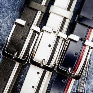 Cinturones de hebilla para hombre al por mayor, sin marca, de alta calidad, con correa de cuero genuino para jeans - Product Image 2