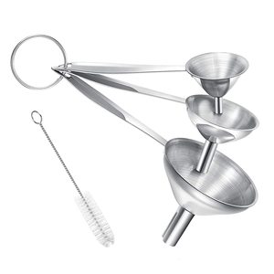 Meilleure Vente : Ensemble de mini entonnoirs de cuisine en acier inoxydable avec filtre à huile et entonnoir à poudre à long manche - Product Image 1