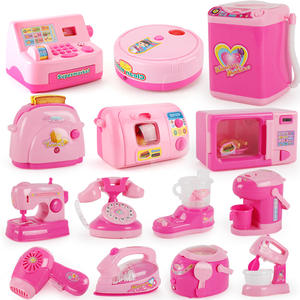 Ensemble de jeu de <span class=keywords><strong>cuisine</strong></span> pour enfants avec réfrigérateur rose, lave-vaisselle, mini-appareils électroménagers, maison de jeu pour enfants, jouets - Product Image 1