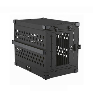 Jaula de Transporte <span class=keywords><strong>para</strong></span> <span class=keywords><strong>Perros</strong></span> de Aluminio Sólido de Lujo, Diseño Nuevo, Plegable, con Ventilación Reforzada y Ruedas Resistentes - Product Image 4