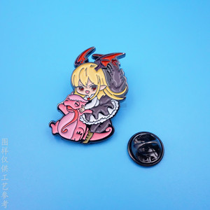Anime Cartoon Metal Enamel <b>Pin</b> Badge Zinc Alloy 20mm Black Nickel Color Round Head General Use - Product Image 2