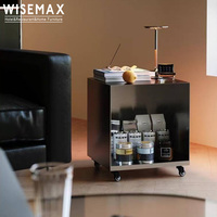 Meubles WISEMAX, meubles de salon modernes haut de gamme, table d'appoint en acier inoxydable avec rangement amovible, armoire d'appoint pour canapé, pour la maison
