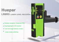 Récepteur laser Huepar LR-6RG, mode extérieur, détecteur laser à impulsions, détection des faisceaux rouge et vert, niveau laser à ligne croisée avec pince