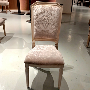 Modern European Design <b>Stackable</b> Wood Grain Aluminum Hotel <b>Dining</b> <b>Chair</b> High-Density Cotton Upholstered Fabric Seat Commercial - Product Image 1
