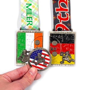 Fabricante de Medallas, Diseño al por Mayor, Medalla Deportiva de Maratón de Aleación de Zinc Dorada, Medalla de Finalista, Premios Metálicos Personalizados, Medalla Combinada - Product Image 1