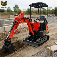 Mini-excavatrice sur chenilles de 1,5 tonne, excavatrice compacte sur chenilles avec cabine, godet standard pour la construction