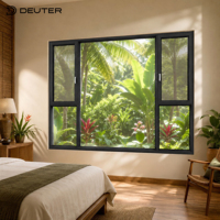 Ventanas Abatibles de Aluminio con Rotura de Puente Térmico, Reducción de Costos de Refrigeración, Mosquitera 304, Triple Acristalamiento, Sellado EPDM para Hogares Tropicales