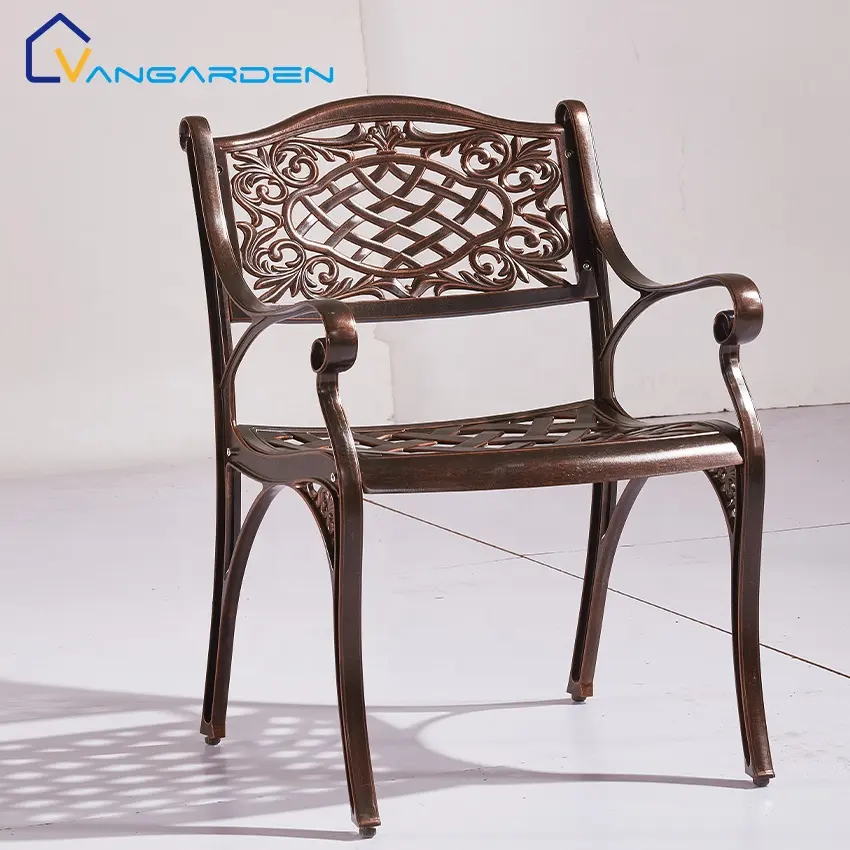 प्राचीन डिजाइन बाहर बगीचे कुर्सी धातु एल्यूमीनियम फर्नीचर