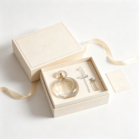 Boîte cadeau de parfum haut de gamme à base rigide carrée avec couvercle, doublure en éponge, logo personnalisé, impression UV, carton écologique pour la vente au détail de marques cosmétiques
