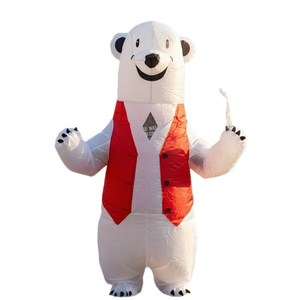 ชุดหมีขั้วโลกคริสต์มาสสำหรับงานปาร์ตี้ บทบาทสมมติ สร้างบรรยากาศบนเวที ชุดหมีขั้วโลกเป่าลมแบบสวมใส่ได้สำหรับการแสดงในวันหยุด - Product Image 6