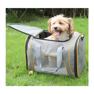 Bolsa porta-cachorros personalizada de fábrica 2024 moda mochila ajustável para transporte de animais de estimação tapete quente dentro da bolsa porta-cachorros