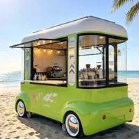 Chariot alimentaire mobile avec fonctions intégrées personnalisables, telles que gril Teppanyaki et pot Mala Tang.