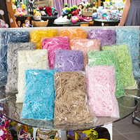 Lafite Grass Raffia 1lb & 2lb Boîte à crêpes déchiquetée Eponge de remplissage de boîte en papier de couleur pour emballage et remplissage de cadeaux Revêtement simple face