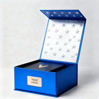 Emballage magnétique rigide pliable de luxe |   Boîte cadeau en papier couché avec logo personnalisé et ruban