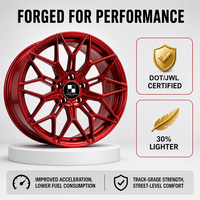 Velg Aluminium Alloy Tempa Kustom Baru 18-20 Inch Gloss Candy Red 25mm PCD 5x112/114.3/120/130 untuk Audi Tesla
