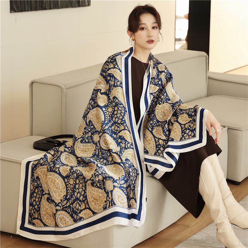 Wholesale 2022 Newest Stain Ladies Silk Scarf Luxury Spring