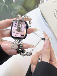 Convient aux bracelets de perles de luxe Montre à la mode incrustée de diamants pour femmes ultra 2 Series 10 Straps Fermeture à glissière télescopique - Product Image 4