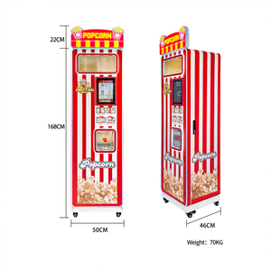 Máquina expendedora de palomitas personalizada con pago inteligente, compatible con tarjetas de crédito, billetes y monedas, de fábrica, tipo quiosco. - Product Image 4