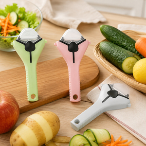 Éplucheur-râpeur triangulaire manuel multifonction 3-en-1 en acier inoxydable robuste pour légumes, vente en gros - Product Image 3