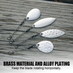 Kit de remplacement de lames Spinpoler, lames en laiton argenté, articulation pivotante, fil d'acier, accessoires de pêche pour leurres durs Willow Colorado - Product Image 4