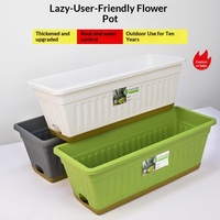 Pot de fleurs rectangulaire en résine - Jardinière durable et respirante pour légumes et fraises, idéale pour la maison et le balcon
